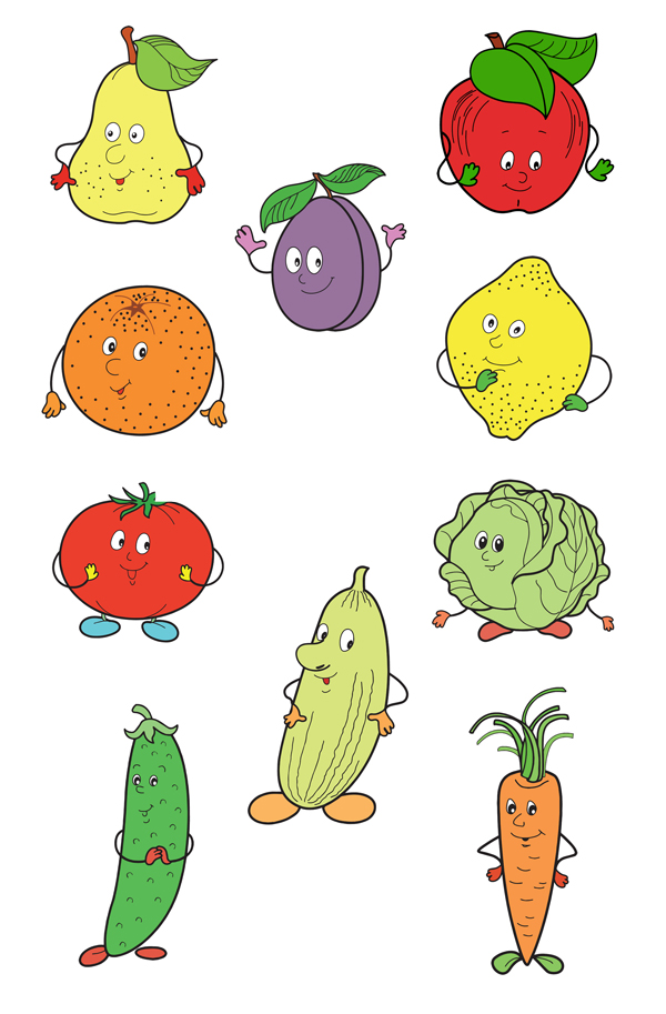 Овощи и фрукты.