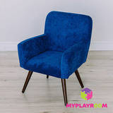 Детское мягкое кресло в стиле 60-х, глубокий синий 1