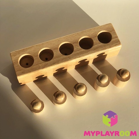 Блоки с цилиндрами для малышей (материал Монтессори) 8