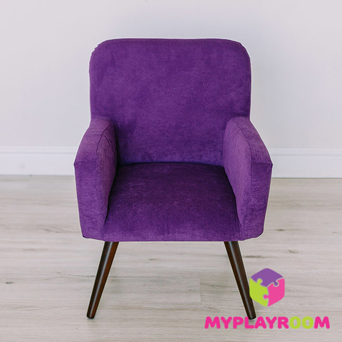 Детское мягкое кресло в стиле 60-х, фиолетовое 3