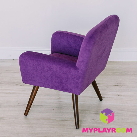 Детское мягкое кресло в стиле 60-х, фиолетовое 4