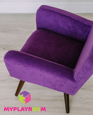 Детское мягкое кресло в стиле 60-х, фиолетовое 5