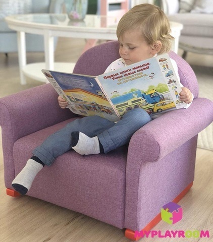 Детское мягкое кресло качалка (мини-диванчик), фиолетовое 3