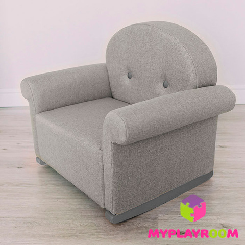 Детское мягкое кресло-качалка (мини-диванчик) серое 1
