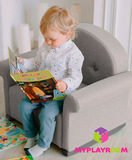 Детское мягкое кресло-качалка (мини-диванчик) серое 2