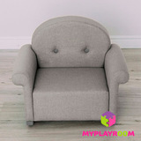 Детское мягкое кресло-качалка (мини-диванчик) серое 3