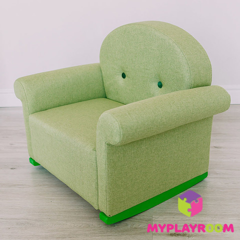 Детское мягкое кресло-качалка (мини-диванчик), зелёное