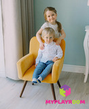 Детское мягкое кресло в стиле 60-х, медовый 2
